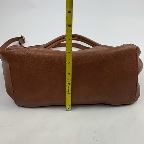 Frye & Co Shoulder Crossbody bag Matching Wallet set Zip close Brown brass NWOT - Picture 12 of 16